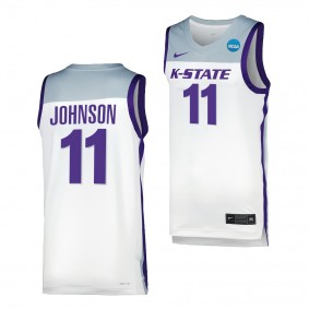 Keyontae Johnson White 2023 NCAA March Madness Kansas State Wildcats Mens Basketball Jersey