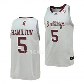 Kimani Hamilton Mississippi State Bulldogs #5 Reverse Retro Gray Basketball Jersey