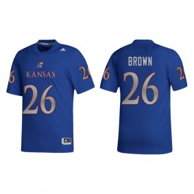 Krishawn Brown Kansas Jayhawks adidas NIL Replica Football Jersey Royal