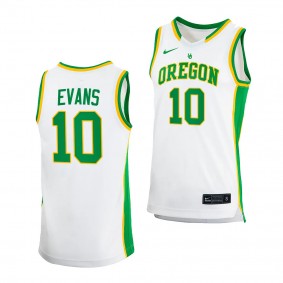 Kwame Evans #10 Oregon Ducks College Basketball Jersey 2023-24 White