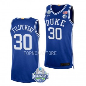 Kyle Filipowski Royal 2023 ACC Mens Basketball Champs Duke Blue Devils Jersey