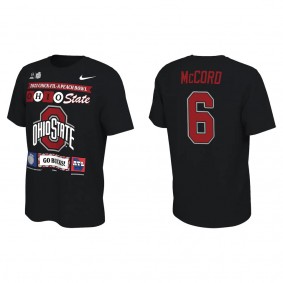 Kyle McCord Ohio State Buckeyes Black College Football Playoff 2022 Peach Bowl Illustrated T-Shirt