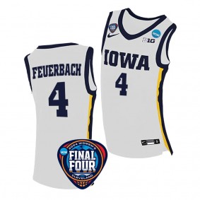 Kylie Feuerbach Iowa Hawkeyes #4 White 2024 NCAA March Madness Final Four Jersey Unisex Womens Basketball