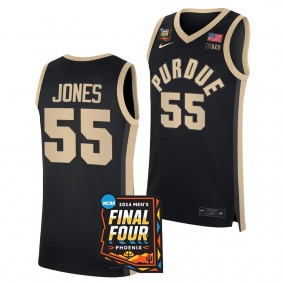 Lance Jones #55 Purdue Boilermakers 2024 NCAA March Madness Final Four Mens Basketball Jersey Black