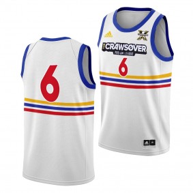 The CrawsOver Pro-Am Los Angeles Lakers #6 LeBron James White Seattle Jersey