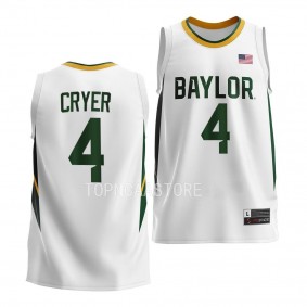 Baylor Bears LJ Cryer Home Basketball uniform White #4 Jersey 2022-23