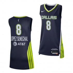 Dallas Wings Lou Lopez Senechal Navy #8 2023 WNBA Draft Jersey Explorer Edition Unisex