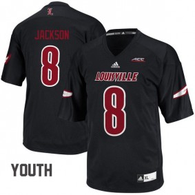 Youth Louisville Cardinals #8 Lamar Jackson Black Football Jersey