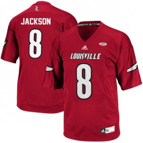 Male Louisville Cardinals #8 Lamar Jackson Red Football Jersey