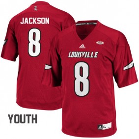 Youth Louisville Cardinals #8 Lamar Jackson Red Football Jersey