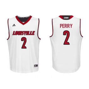 Darius Perry #2 White College Basketball Louisville Cardinals Jersey