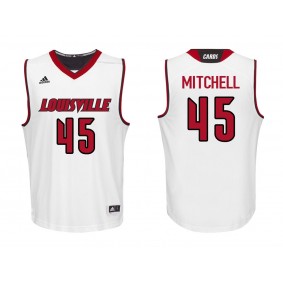 Donovan Mitchell #45 White College Basketball Louisville Cardinals Jersey