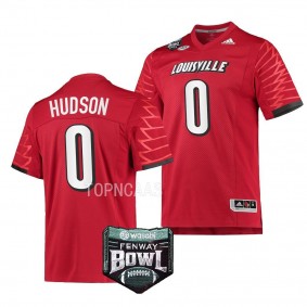 Louisville Cardinals 2022 Fenway Bowl Tyler Hudson #0 Red Men's Premier Football Jersey