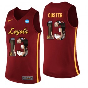 Loyola Ramblers Basketball #13 Maroon Player Portrait College Clayton Custer Jersey