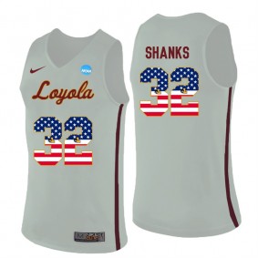 Loyola Ramblers Basketball #32 White USA Flag College Carson Shanks Jersey