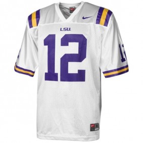 Youth LSU Tigers #12 Jarrett Lee White Football Jersey