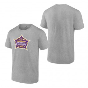 LSU Tigers 2023 NCAA Women's Basketball National Champions Logo T-Shirt Heather Gray