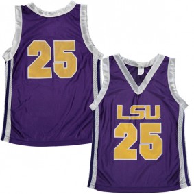 Youth LSU Tigers #25 Purple Basketball Jersey