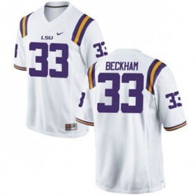 Youth LSU Tigers #33 Odell Beckham Jr. White Football Jersey