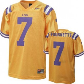 Male LSU Tigers #7 Leonard Fournette Gold Football Jersey