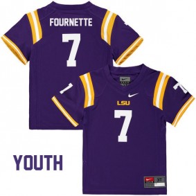 Youth LSU Tigers #7 Leonard Fournette Purple Football Jersey