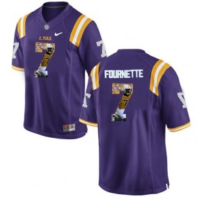 LSU Tigers #7 Leonard Fournette Purple Printing Player Portrait NCAA Football Limited Jersey