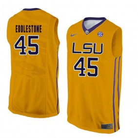 LSU Tigers #45 Brandon Eddlestone Gold College Basketball Jersey