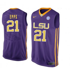 LSU Tigers #21 Aaron Epps Purple College Basketball Jersey