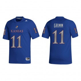 Luke Grimm Kansas Jayhawks adidas NIL Replica Football Jersey Royal