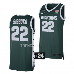 Mady Sissoko #22 Michigan State Spartans Limited Basketball Jersey Green