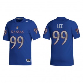 Malcolm Lee Kansas Jayhawks adidas NIL Replica Football Jersey Royal