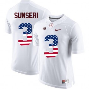 2017 US Flag Fashion Male Alabama Crimson Tide #3 Vinnie Sunseri White College Football Limited Jersey