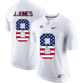 2017 US Flag Fashion Male Alabama Crimson Tide #8 Julio Jones White College Football Limited Jersey