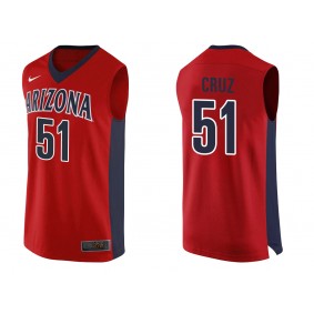 Male Paulo Cruz #51 Arizona Wildcats Red College Team Basketball Performance Jersey