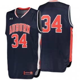 Male Auburn Tigers #34 Navy Tank Top Basketball Performance Jersey