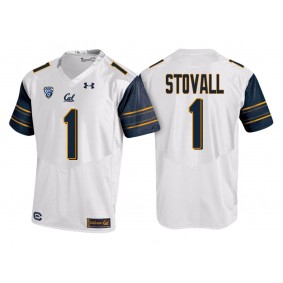 Male Cal Bears #1 Melquise Stovall White PAC-12 College Football New-Season Road Jersey