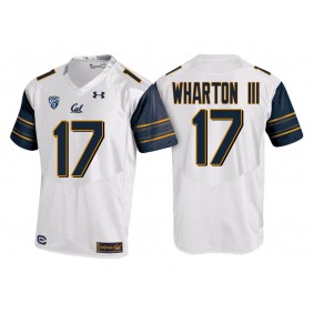 Male Cal Bears #17 Vic Wharton III White PAC-12 College Football New-Season Road Jersey