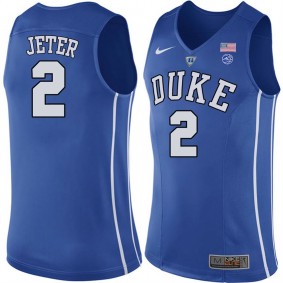 Male Duke Blue Devils #2 Chase Jeter Royal College Basketball Player Performance Jersey