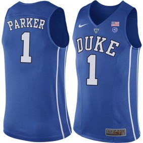 Male Duke Blue Devils #1 Jabari Parker Royal College Basketball Player Performance Jersey