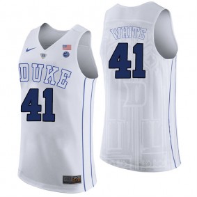 Male Duke Blue Devils #41 Jack White White College Basketball Player Performance Jersey