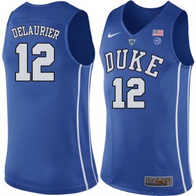 Male Duke Blue Devils #12 Javin DeLaurier Royal College Basketball Player Performance Jersey