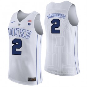 Male Duke Blue Devils #2 Josh McRoberts White College Basketball Player Performance Jersey