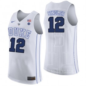 Male Duke Blue Devils #12 Kyle Singler White College Basketball Player Performance Jersey