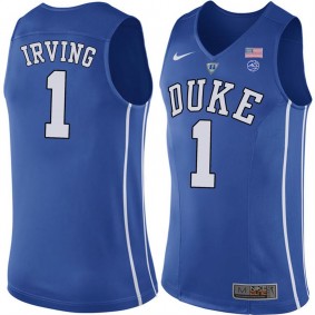 Male Duke Blue Devils #1 Kyrie Irving Royal College Basketball Player Performance Jersey