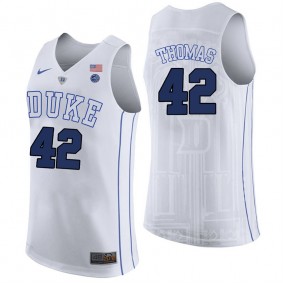 Male Duke Blue Devils #42 Lance Thomas White College Basketball Player Performance Jersey