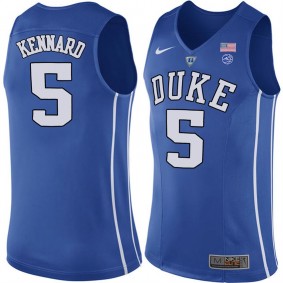 Male Duke Blue Devils #5 Luke Kennard Royal College Basketball Player Performance Jersey