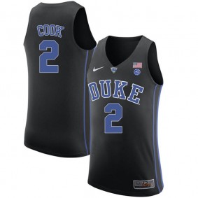 Male Duke Blue Devils #2 Quinn Cook Black College Basketball Player Performance Jersey