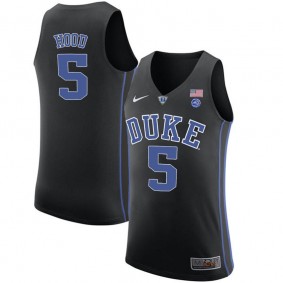 Male Duke Blue Devils #5 Rodney Hood Black College Basketball Player Performance Jersey