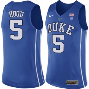 Male Duke Blue Devils #5 Rodney Hood Royal College Basketball Player Performance Jersey