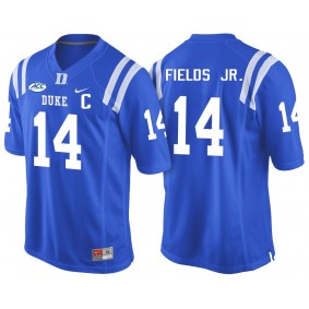 Male Duke Blue Devils Bryon Fields Jr. #14 Royal College Football Player Performance Jersey